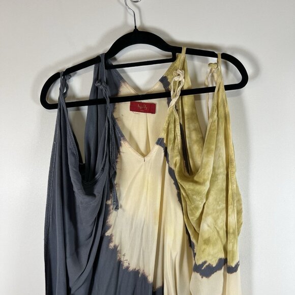 KY's Tie Dye Maxi Dress V Neck Sleeveless Casual Flowy Sundress - Picture 5 of 9